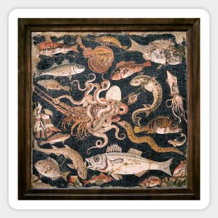 Roman seafood mosaic (C003/6746) Sticker